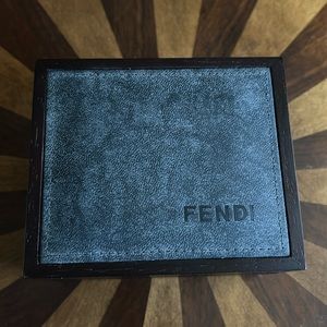 Fendi wood and leather top watch/jewelry box